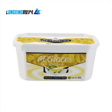 500ml de impressão personalizada de impressão retangular de margarina pp recipiente de queijo manteiga para embalagem de alimentos